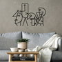 Wallity Damophilus Escultura de Pared de Metal Negra